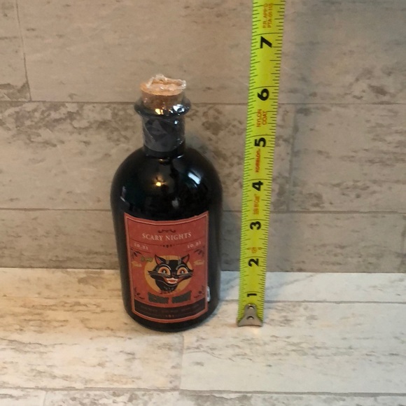 Spooky Witchcraft Evil Black Cat Potion Apothecary Glass Bottle Decoration - Picture 8 of 12